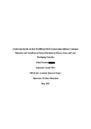 A literature review on how do different FinTech innovations influence consumer behaviour and contribute to financial inclusion in African, Asian, and Latin developing countries