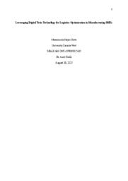 Leveraging digital twin technology for logistics optimization in manufacturing SMEs